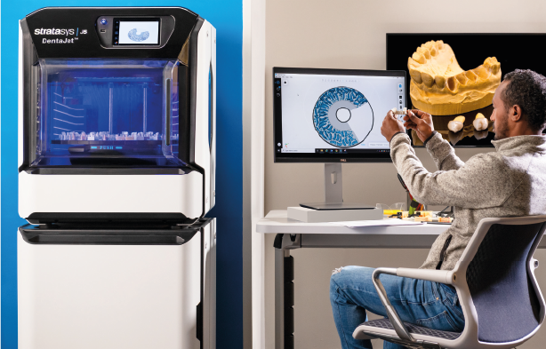 Стоматологический 3D принтер Stratasys J5 DentaJet - в работе